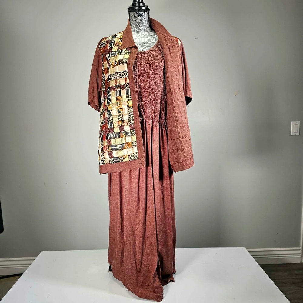 EUC Multicolor Patchwork Jacket and dress set